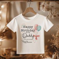 Happy Birthday Daddy Personalised Toddler & Kids T Shirt - Little Lili Store