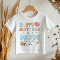 Happy Birthday Daddy Retro Personalised Toddler & Kids T Shirt - Little Lili Store