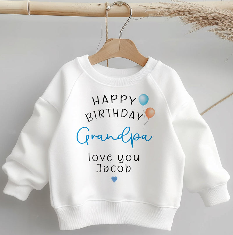 Happy Birthday Grandpa Personalised Toddler & Kids Sweatshirt - Little Lili Store