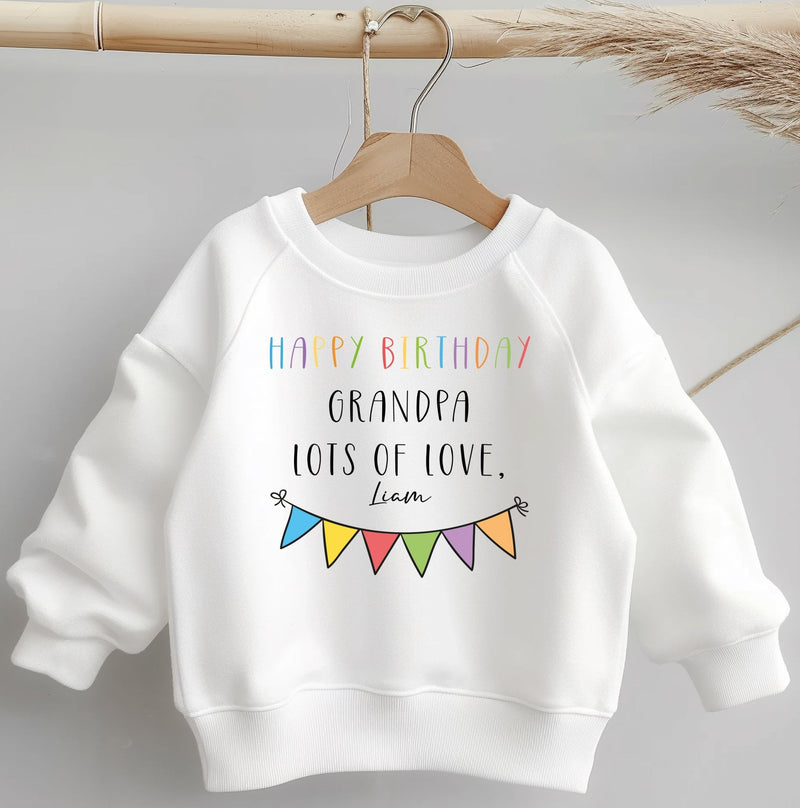 Happy Birthday Grandpa Personalised Toddler & Kids Sweatshirt - Little Lili Store