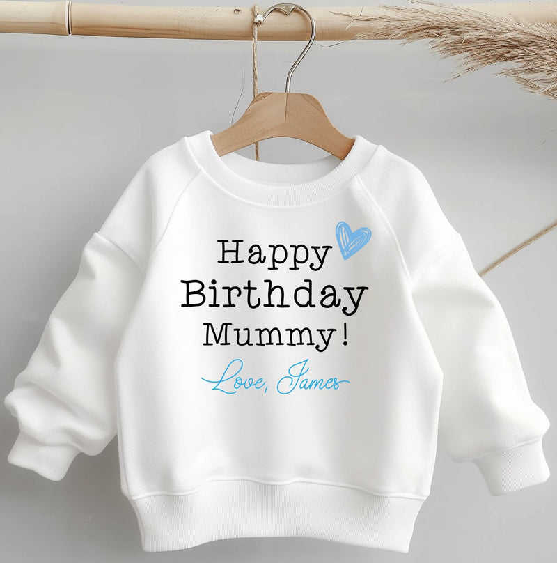 Happy Birthday Mummy Boy Personalised Toddler & Kids Sweatshirt - Little Lili Store