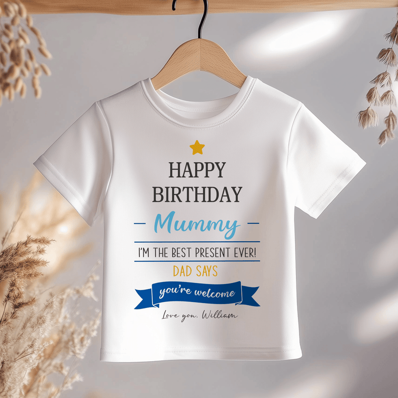 Happy Birthday Mummy Quote Boy Personalised Toddler & Kids T Shirt - Little Lili Store