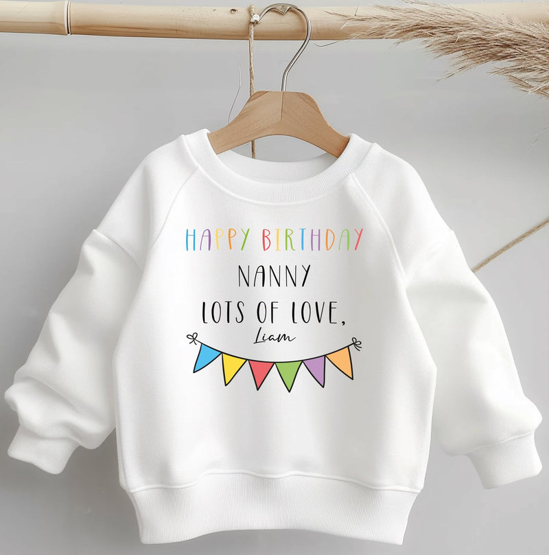 Happy Birthday Nanny Personalised Toddler & Kids Sweatshirt - Little Lili Store