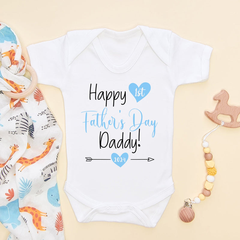 Happy First Father's Day Boy Baby Bodysuit - Little Lili Store (6550208577608)