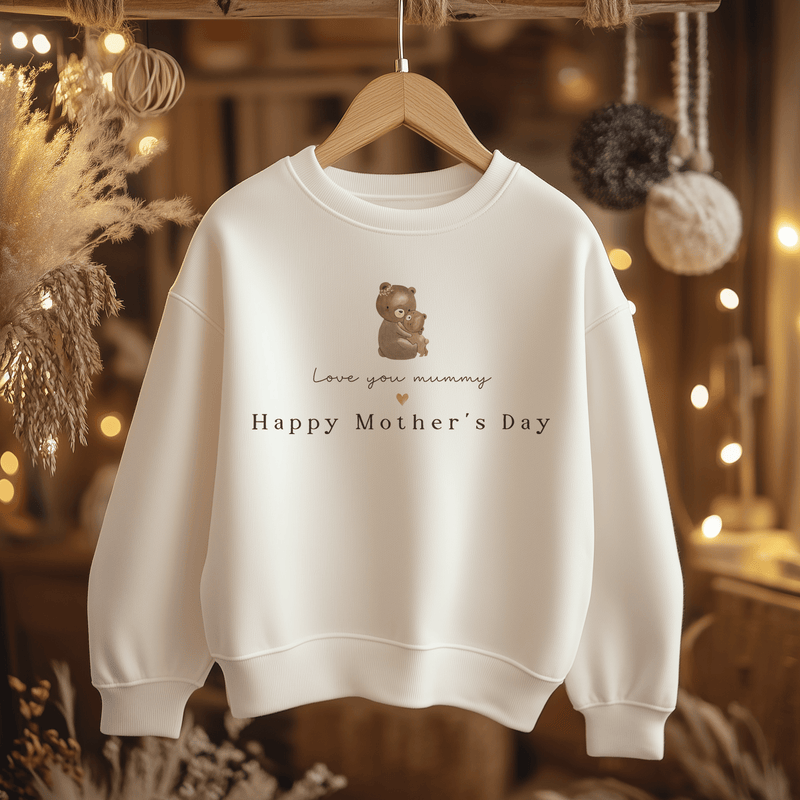 Happy Mother's Day Love You Mummy Cute Bear Toddler & Kids Sweatshirt - Little Lili Store