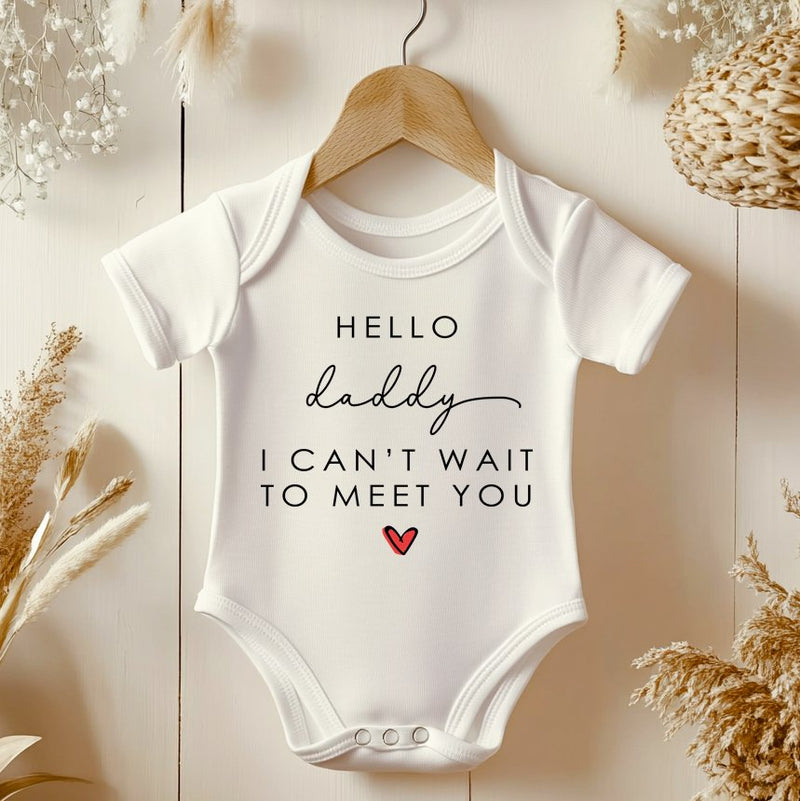 Hello Daddy Baby Announcement Bodysuit - Little Lili Store