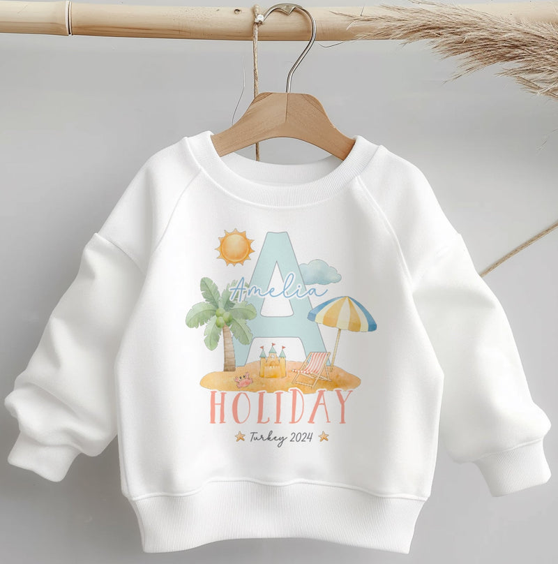 Holiday Summer Personalised Toddler & Kids Sweatshirt - Little Lili Store