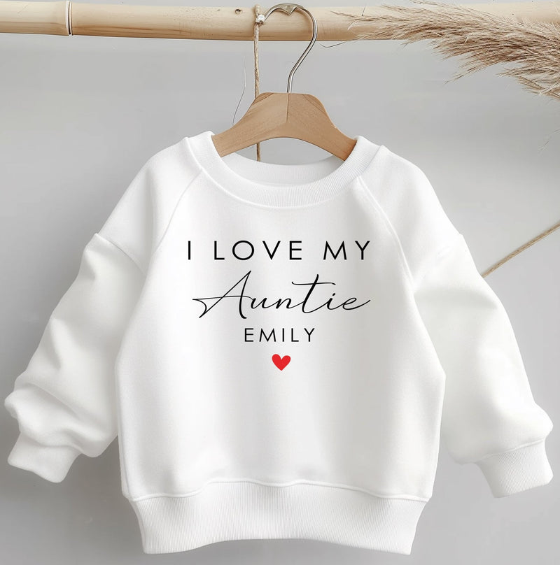 I Love My Auntie Personalised Gift Toddler & Kids Sweatshirt - Little Lili Store