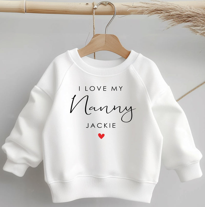 I Love My Nanny Personalised Gift Toddler & Kids Sweatshirt - Little Lili Store