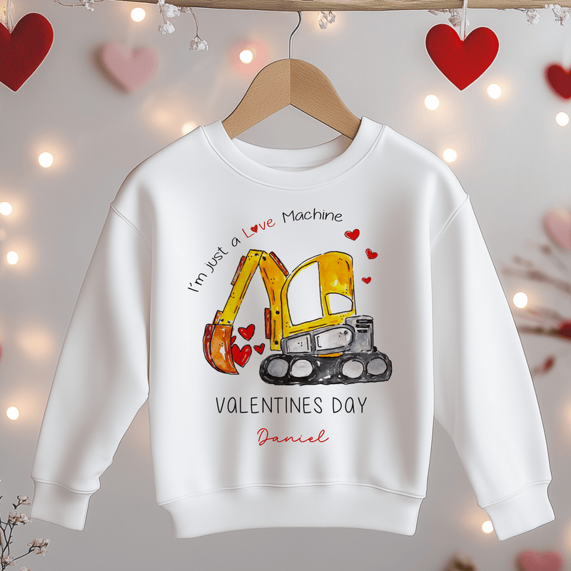 I'm Just a Love Machine Valentines Personalised Toddler & Kids Sweatshirt - Little Lili Store