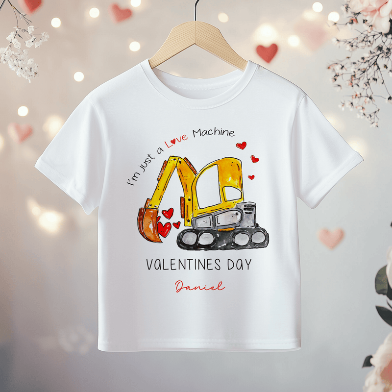 I'm Just a Love Machine Valentines Personalised Toddler & Kids T Shirt - Little Lili Store