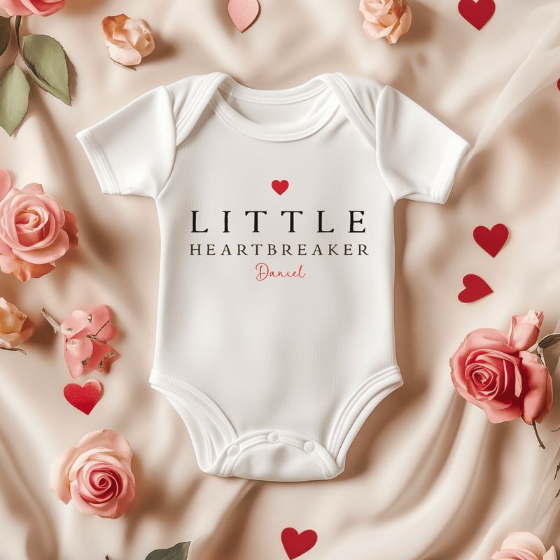 Little Heart Breaker Valentines Personalised Baby Bodysuit - Little Lili Store