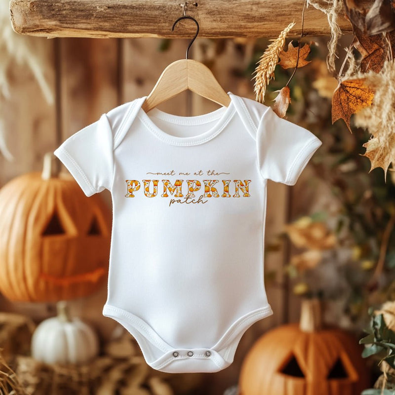 Meet Me At The Pumpkin Patch Pattern Baby Bodysuit - Little Lili Store