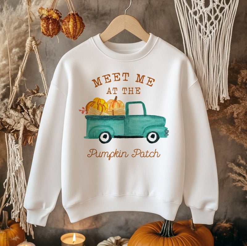 Meet Me At The Pumpkin Patch Truck Toddler & Kids Sweatshirt - Little Lili Store