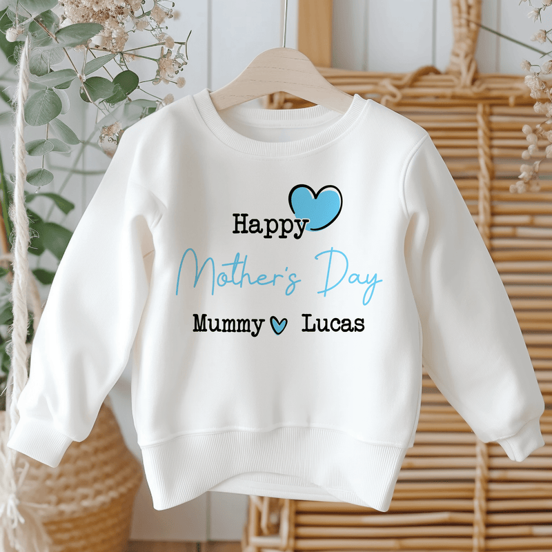 Mother's Day Blue Boy Personalised Toddler & Kids Sweatshirt - Little Lili Store