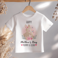 Mother's Day Cute Bunnies Personalised Toddler & Kids T Shirt - Little Lili Store