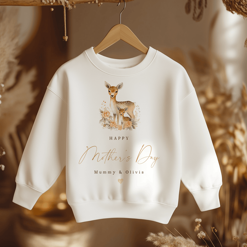 Mother's Day Cute Deer Personalised Toddler & Kids Sweatshirt - Little Lili Store