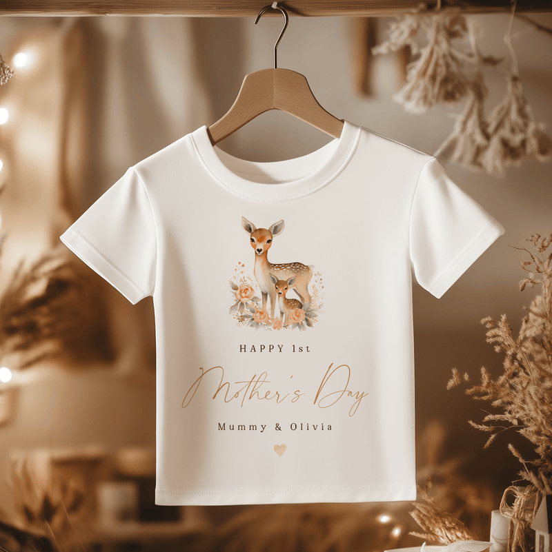 Mother's Day Cute Deer Personalised Toddler & Kids T Shirt - Little Lili Store