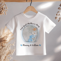 Mother's Day Cute Elephants Boy Personalised Toddler & Kids T Shirt - Little Lili Store