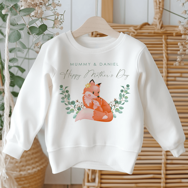 Mother's Day Cute Fox Personalised Toddler & Kids Sweatshirt - Little Lili Store