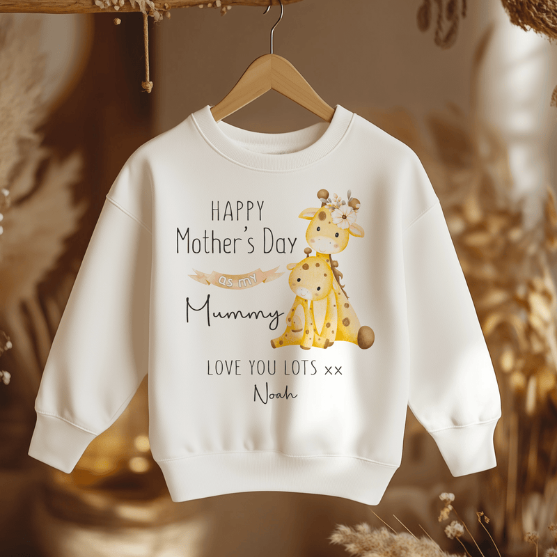 Mother's Day Cute Giraffe Personalised Toddler & Kids Sweatshirt - Little Lili Store