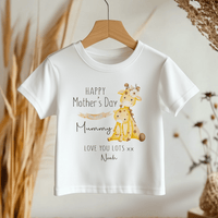 Mother's Day Cute Giraffe Personalised Toddler & Kids T Shirt - Little Lili Store