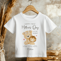 Mother's Day Cute Lions Personalised Toddler & Kids T Shirt - Little Lili Store