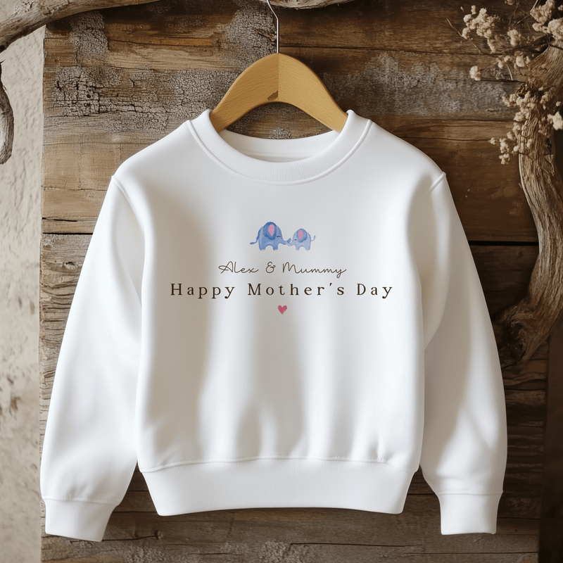 Mother's Day Elephant Personalised Toddler & Kids Sweatshirt - Little Lili Store