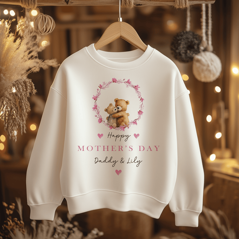 Mother's Day Girl Bear Personalised Toddler & Kids Sweatshirt - Little Lili Store