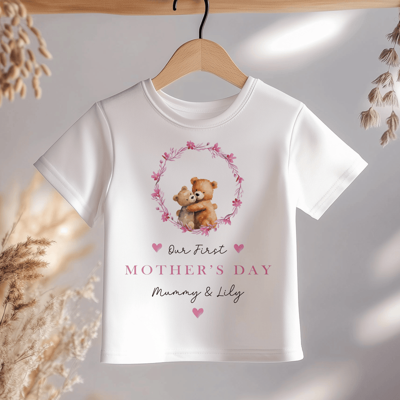 Mother's Day Girl Bear Personalised Toddler & Kids T Shirt - Little Lili Store