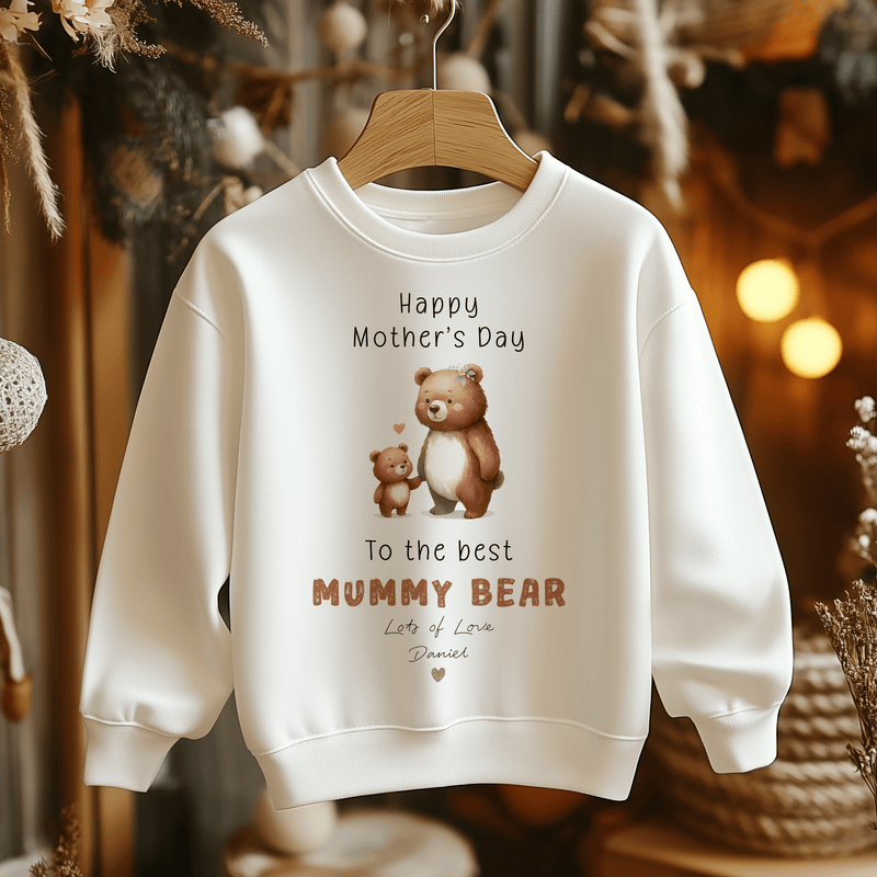 Mother's Day Mummy Bear Personalised Toddler & Kids Sweatshirt - Little Lili Store