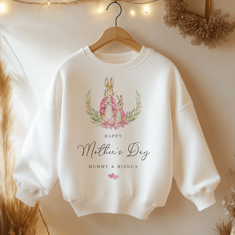 Mother's Day Peter Rabbit Inspired Girl Personalised Toddler & Kids Sweatshirt - Little Lili Store