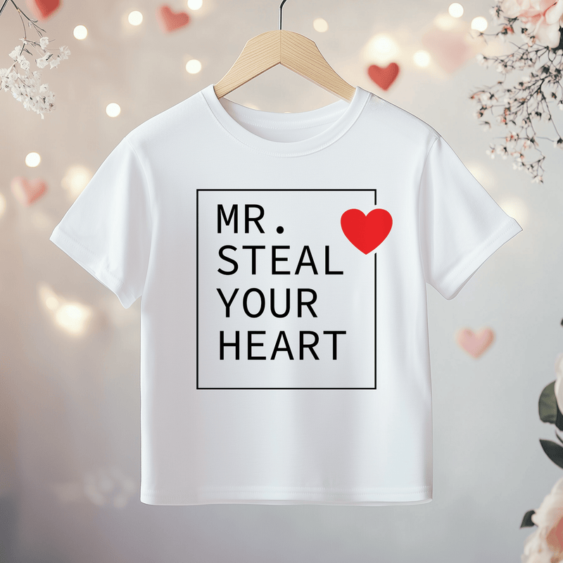 Mr. Steal Your Heart Valentines Toddler & Kids T Shirt - Little Lili Store