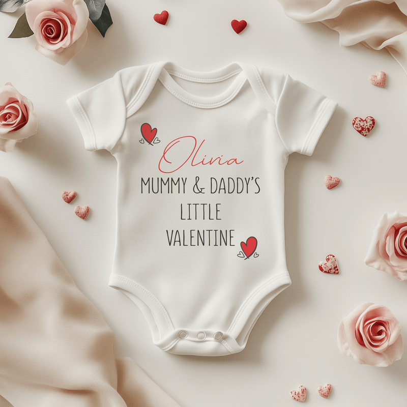 Mummy & Daddy's Little Valentine Personalised Baby Bodysuit - Little Lili Store