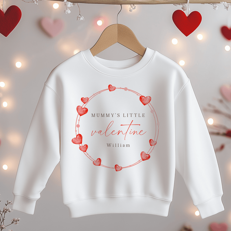 Mummy's Valentine Wreath Personalised Toddler & Kids Sweatshirt - Little Lili Store