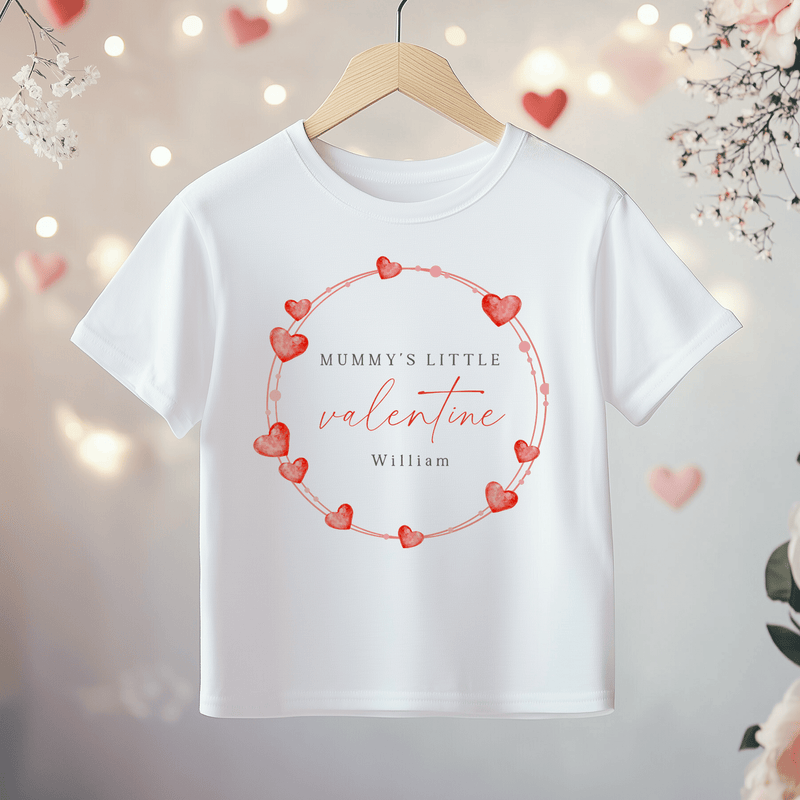 Mummy's Valentine Wreath Personalised Toddler & Kids T Shirt - Little Lili Store