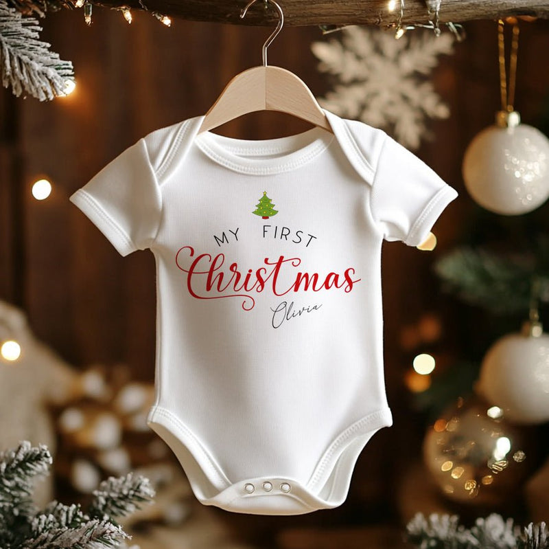 My 1st Christmas Minimalistic Personalised Baby Bodysuit - Little Lili Store