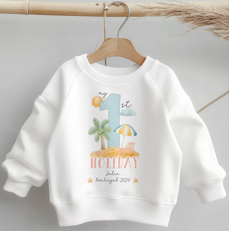 My 1st Holiday Summer Personalised Toddler & Kids Sweatshirt - Little Lili Store