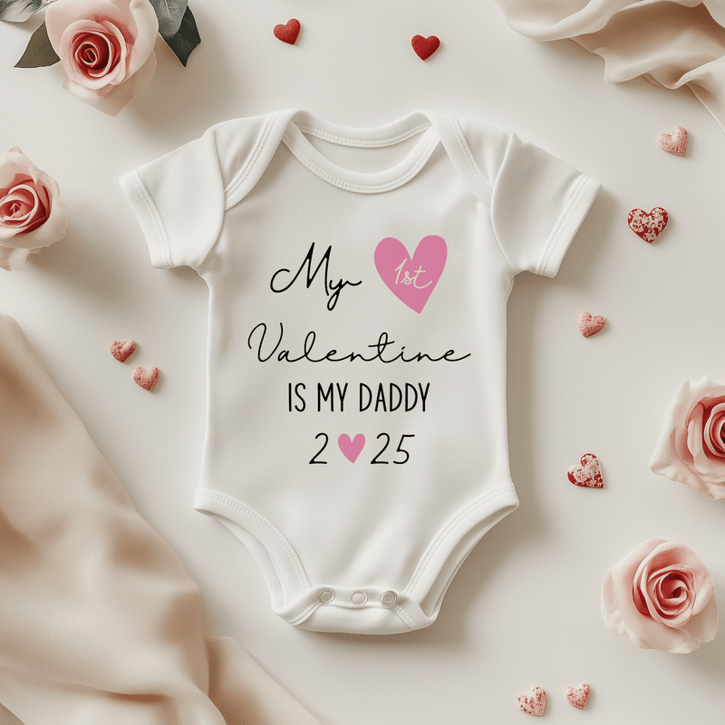 My 1st Valentine is my Daddy Baby Bodysuit - Little Lili Store