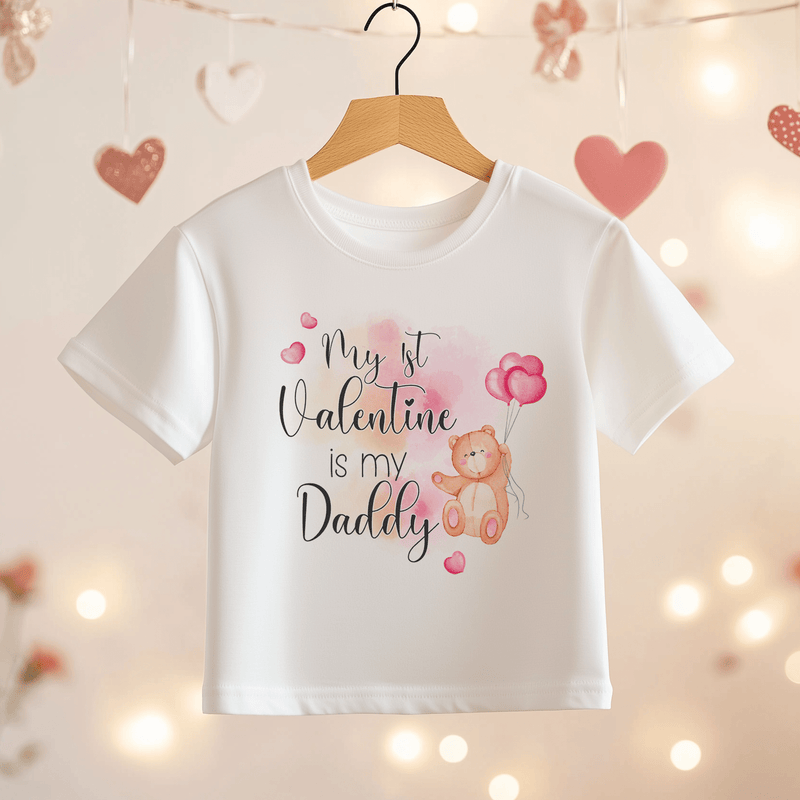 My 1st Valentine Is My Daddy Teddy Bear Toddler & Kids T Shirt - Little Lili Store