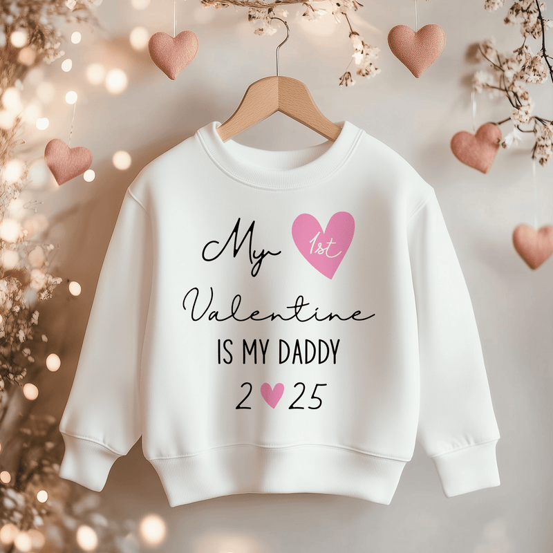 My 1st Valentine Is My Daddy Toddler & Kids Sweatshirt - Little Lili Store