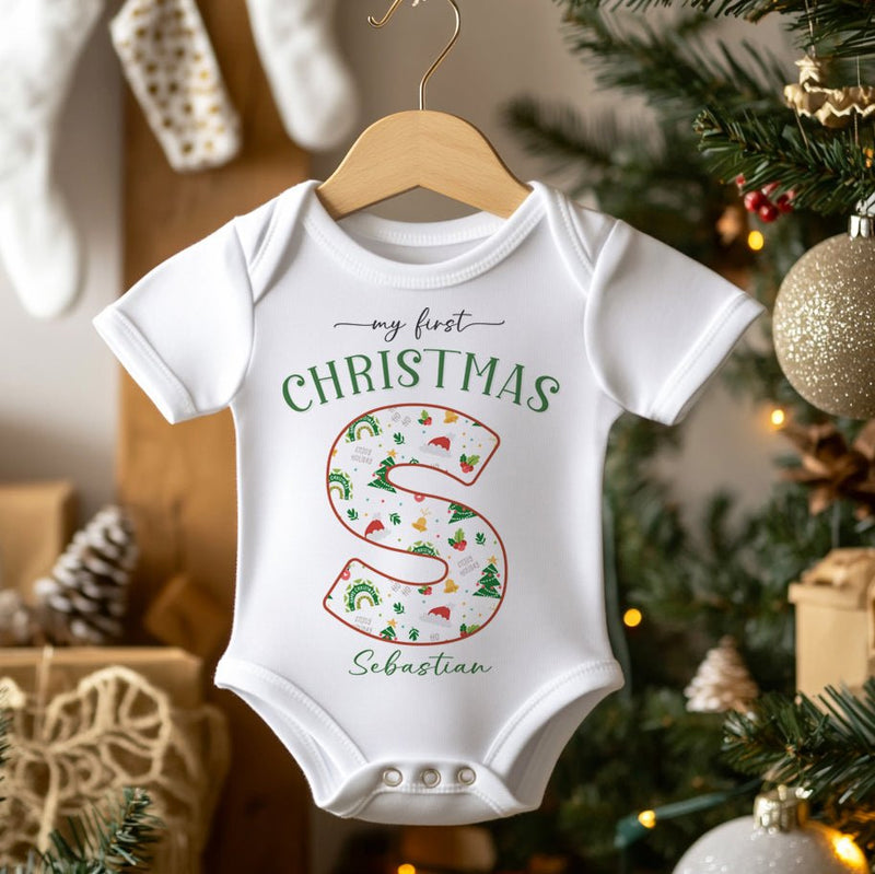 My First Christmas Personalised Name Baby Bodysuit - Little Lili Store