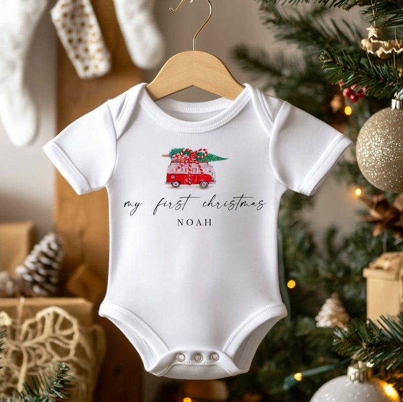 My First Christmas Truck Personalised Baby Bodysuit - Little Lili Store