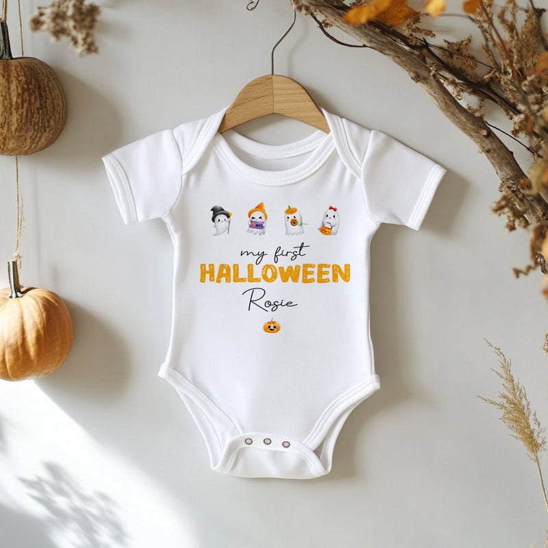 My First Halloween Ghosts Personalised Baby Bodysuit - Little Lili Store