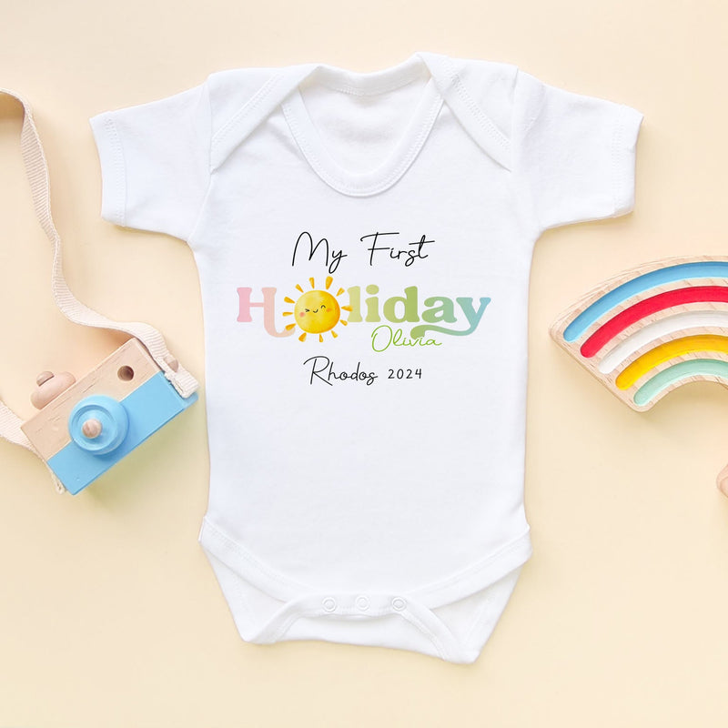 My First Holiday Personalised Baby Bodysuit - Little Lili Store