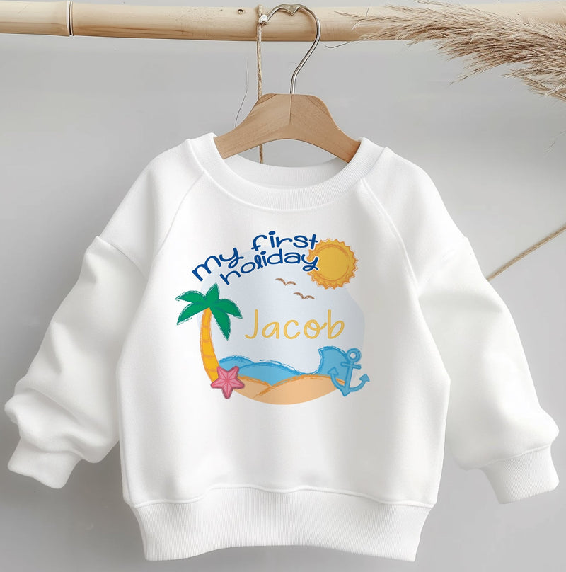 My First Holiday Personalised Toddler & Kids Sweatshirt - Little Lili Store