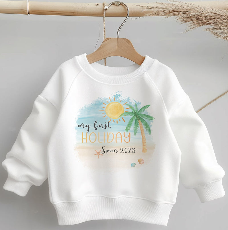 My First Holiday Personalised Toddler & Kids Sweatshirt - Little Lili Store