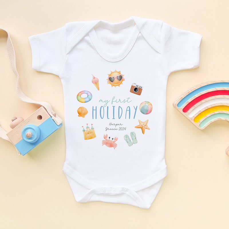 My First Holiday Summer Personalised Baby Bodysuit - Little Lili Store