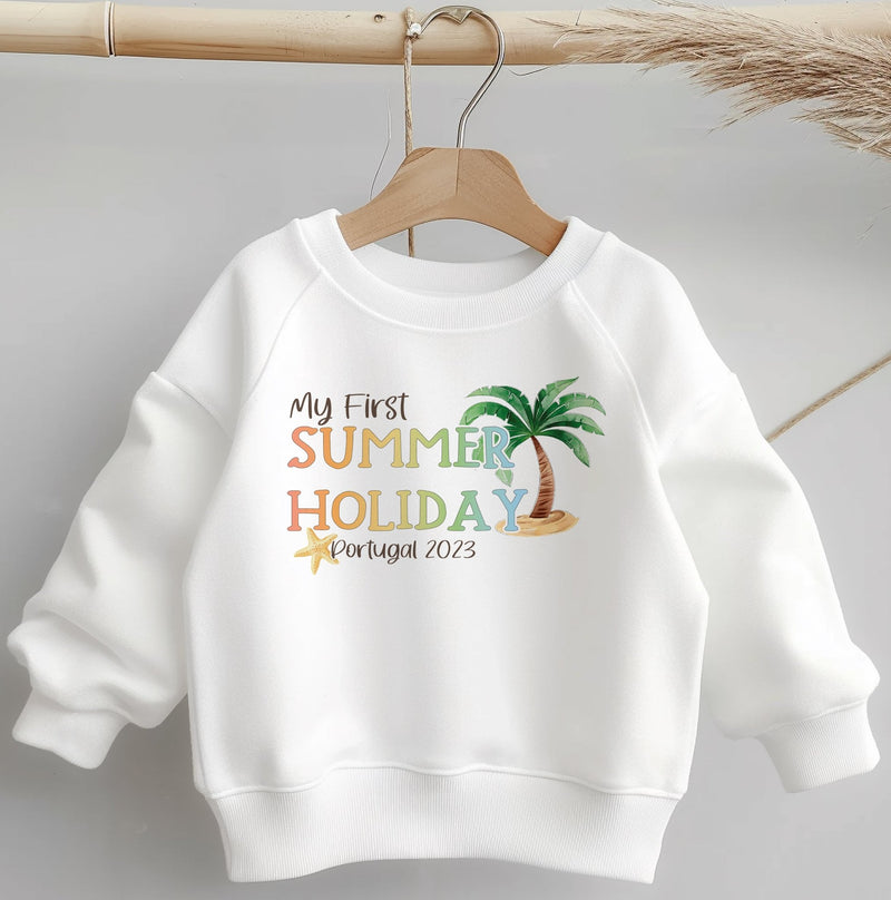 My First Summer Holiday Personalised Toddler & Kids Sweatshirt - Little Lili Store