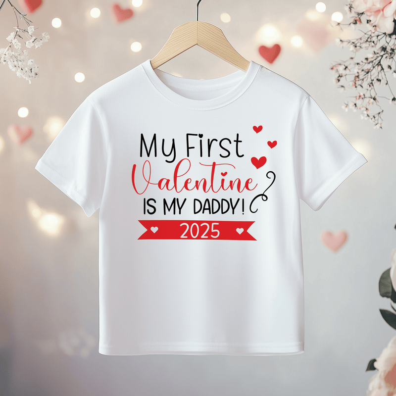 My First Valentine Is My Daddy Toddler & Kids T Shirt - Little Lili Store